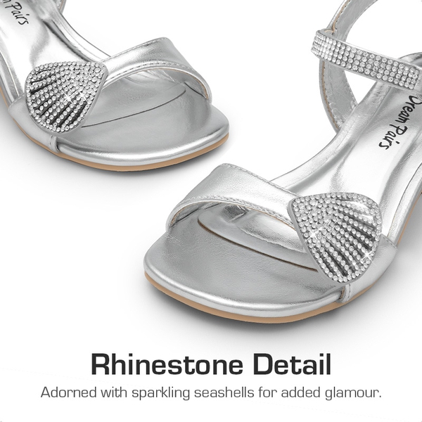 Girls Sandals Ankle Strap - SILVER - 1